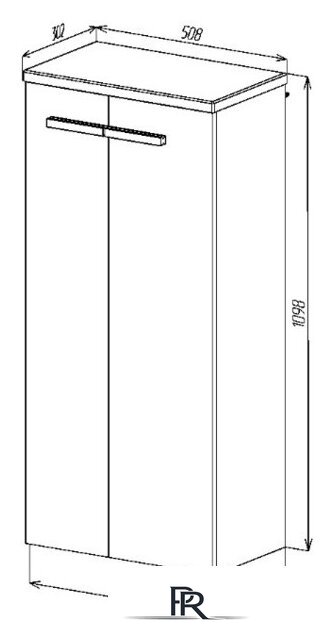  Viant Шкаф-полупенал Мюнхен VMUN50BEL-PENP (белый) - Изображение №5 — Интернет-магазин ПроЗаказ