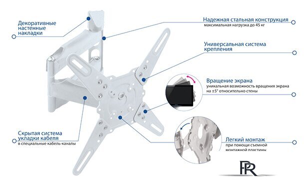 Кронштейн для телевизора Kromax ATLANTIS-40 (белый) - Изображение №2 — Интернет-магазин ПроЗаказ