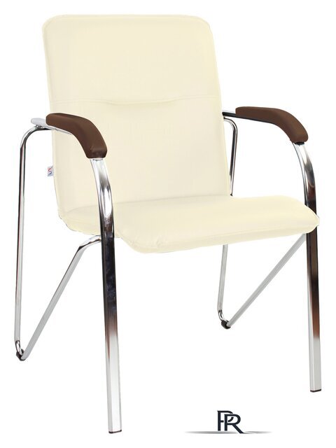 Офисный стул Белс Самба Chrome V 451375/V18 (кожзам бежевый/темный орех) - Изображение №1 — Интернет-магазин ПроЗаказ