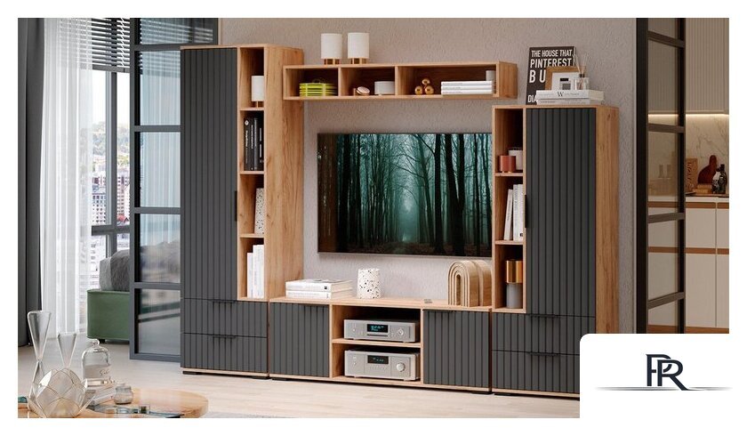 Горка Трия Хилтон №2 (дуб крафт золотой/графит матовый) - Изображение №1 — Интернет-магазин ПроЗаказ