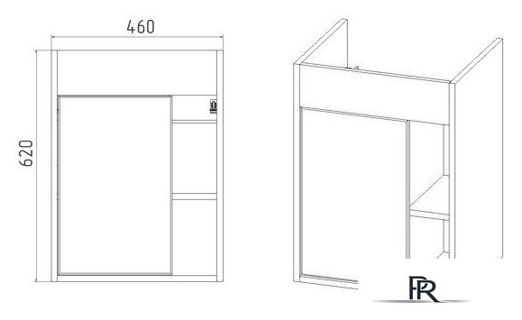  Viant Тумба под умывальник Бостон Como 50 VBOS50COG-T1STP - Изображение №4 — Интернет-магазин ПроЗаказ
