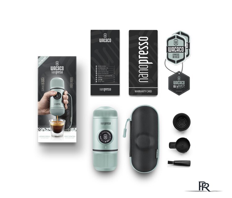 Ручная кофеварка WACACO Nanopresso Arctic Blue + Case - Изображение №2 — Интернет-магазин ПроЗаказ