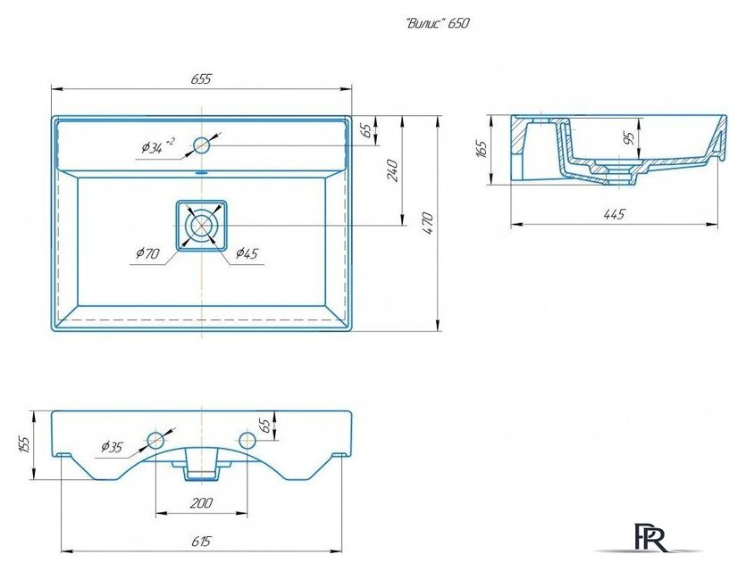 Умывальник Kirovit Вилис 650 4610119204013 - Изображение №5 — Интернет-магазин ПроЗаказ