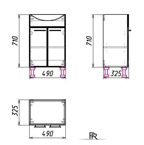  Гамма Тумба 22 оф8 - у50 с умывальником (белый) - Изображение №2 — Интернет-магазин ПроЗаказ