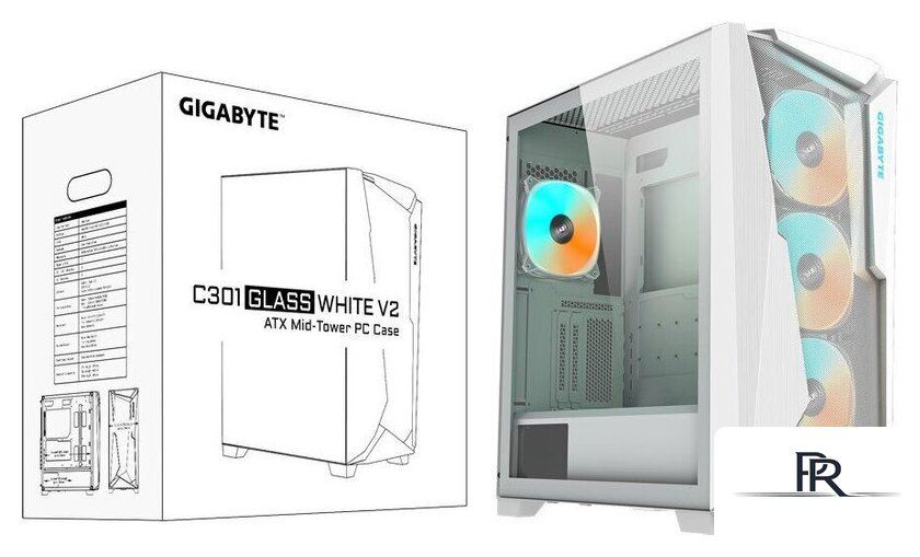 Корпус Gigabyte C301 Glass V2 (белый) - Изображение №2 — Интернет-магазин ПроЗаказ