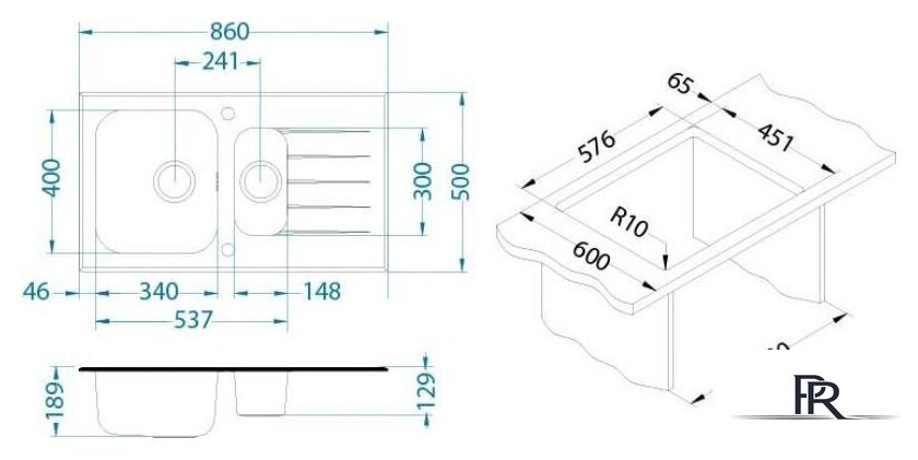 Кухонная мойка Alveus Glassix 20 1100015 - Изображение №4 — Интернет-магазин ПроЗаказ