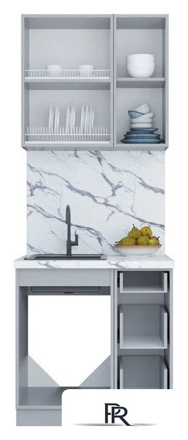 Готовая кухня Интерлиния Мила Шато 0.8Б (белый/черный/дуб бунратти) - Изображение №4 — Интернет-магазин ПроЗаказ