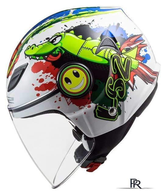 Мотошлем LS2 OF602 Funny Croco (S, белый глянцевый) - Изображение №4 — Интернет-магазин ПроЗаказ