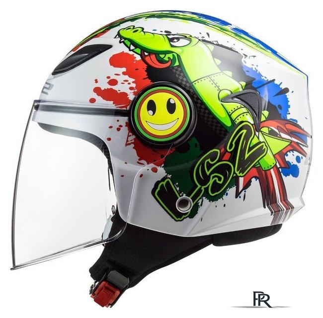 Мотошлем LS2 OF602 Funny Croco (S, белый глянцевый) - Изображение №5 — Интернет-магазин ПроЗаказ
