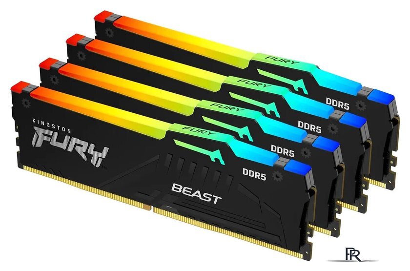 Оперативная память Kingston FURY Beast RGB 4x32ГБ DDR5 5600 МГц KF556C40BBAK4-128 - Изображение №1 — Интернет-магазин ПроЗаказ