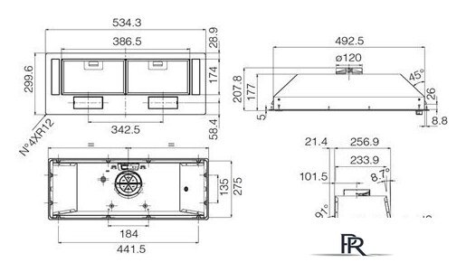 Кухонная вытяжка Jetair Viera Lux GR/A/52 PRF0174878 - Изображение №3 — Интернет-магазин ПроЗаказ