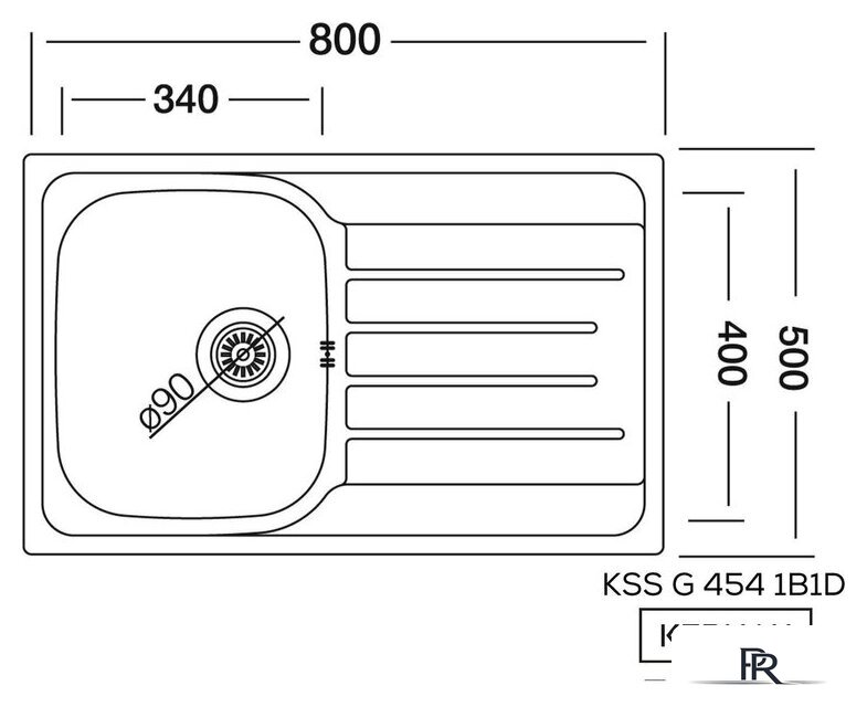 Кухонная мойка Kernau KSS G 454 1B1D Smooth - Изображение №2 — Интернет-магазин ПроЗаказ