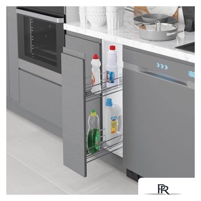 Корзина выдвижная Starax 200 S-2423-C (правое крепление, хром) - Изображение №2 — Интернет-магазин ПроЗаказ
