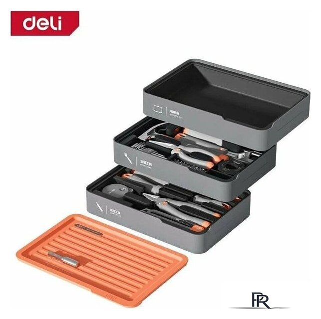 Набор домашнего мастера Deli H1001-ADE (15 предметов) - Изображение №3 — Интернет-магазин ПроЗаказ
