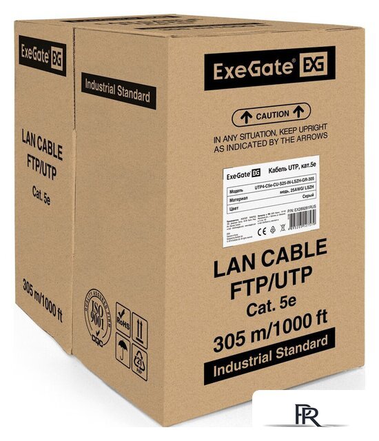 Кабель ExeGate UTP4-C5e-CU-S25-IN -LSZH-GR-305 UTP - Изображение №1 — Интернет-магазин ПроЗаказ