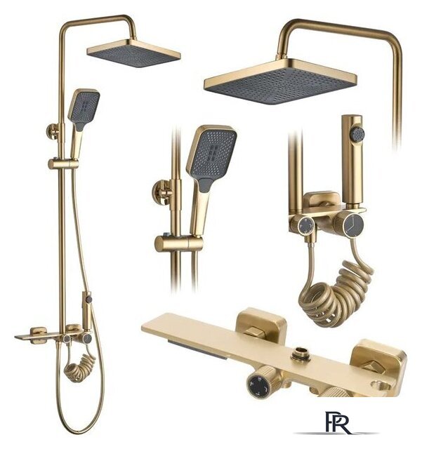Душевая система  Rea Helix Matt Gold REA-P6621 - Изображение №1 — Интернет-магазин ПроЗаказ