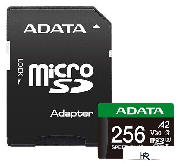 Карта памяти ADATA SPEED PLUS microSDXC 256GB UD256GUI3V30A2SP-RA1 (с адаптером) - Изображение №1 — Интернет-магазин ПроЗаказ
