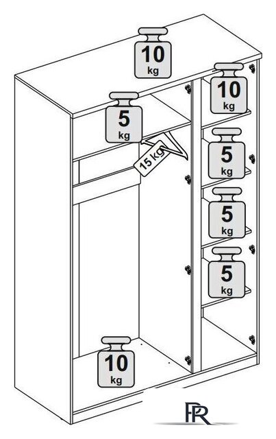 Шкаф распашной Anrex Lima 3DG (персидский жемчуг/мадура) - Изображение №4 — Интернет-магазин ПроЗаказ