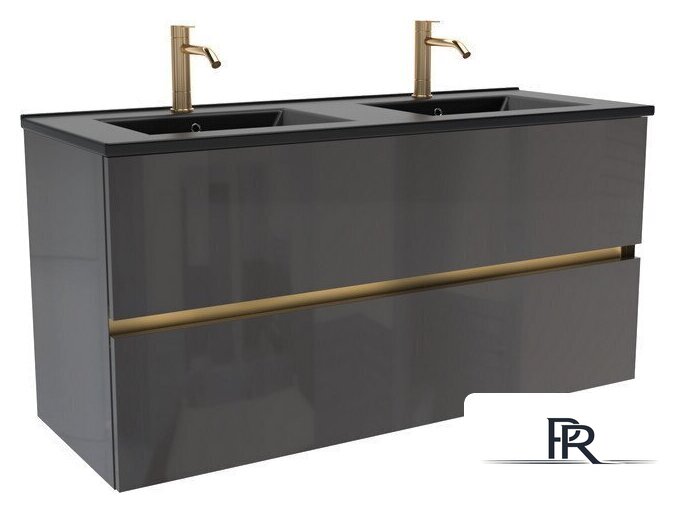  ЗОВ Тумба под умывальник Лира 120 L120MWFMLGVG (графель глянец) - Изображение №2 — Интернет-магазин ПроЗаказ