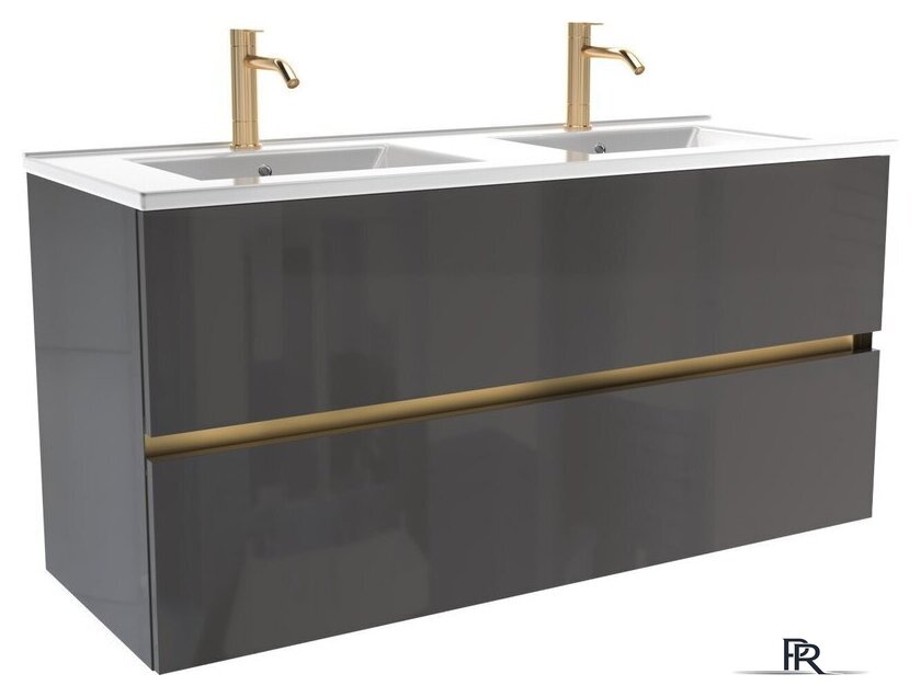  ЗОВ Тумба под умывальник Лира 120 L120MWFMLGVG (графель глянец) - Изображение №1 — Интернет-магазин ПроЗаказ