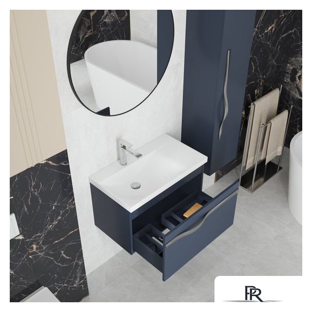  Lauter Тумба под умывальник Eva 69 (гранатовый полуматовый, ручка из матовой стали) - Изображение №6 — Интернет-магазин ПроЗаказ