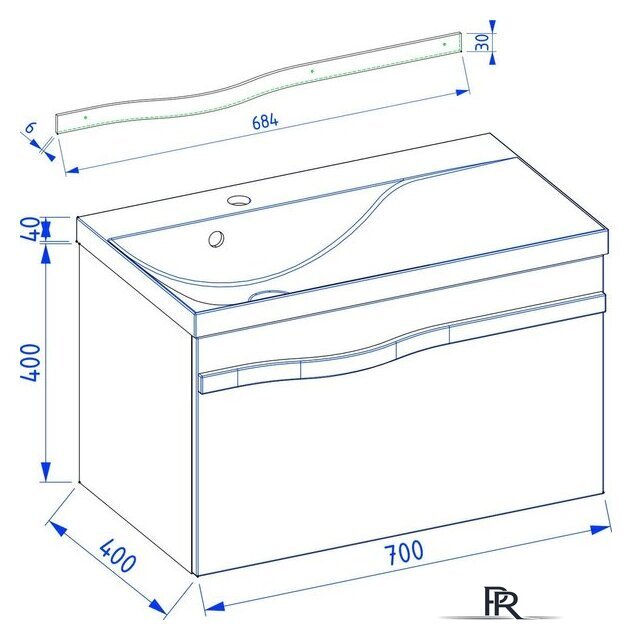  Lauter Тумба под умывальник Eva 69 (гранатовый полуматовый, ручка из матовой стали) - Изображение №8 — Интернет-магазин ПроЗаказ