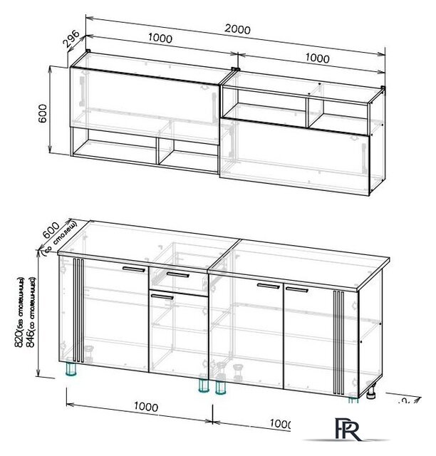 Готовая кухня Mio Tesoro Монако 2.0м (дуб золотой/белый матовый/дуб вотан) - Изображение №6 — Интернет-магазин ПроЗаказ