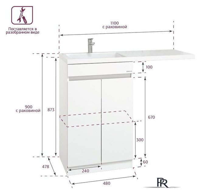  Onika Тумба под умывальник Милтон Нова 48 (104803) - Изображение №5 — Интернет-магазин ПроЗаказ