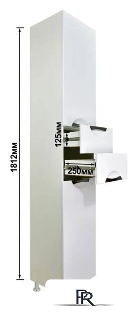  Doratiz Шкаф-пенал для ванной Афина 35 L 2712.291 (белый,напольный) - Изображение №8 — Интернет-магазин ПроЗаказ