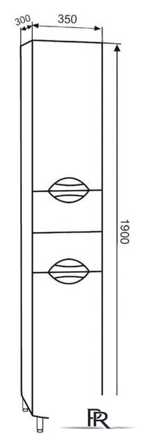  Doratiz Шкаф-пенал для ванной Афина 35 L 2712.291 (белый,напольный) - Изображение №9 — Интернет-магазин ПроЗаказ