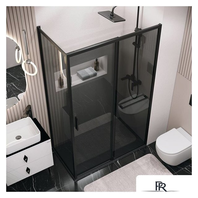 Душевая стенка Grossman Style 70x195 200.K33.05.70.21.10 (черный матовый,стекло тонированное) - Изображение №3 — Интернет-магазин ПроЗаказ