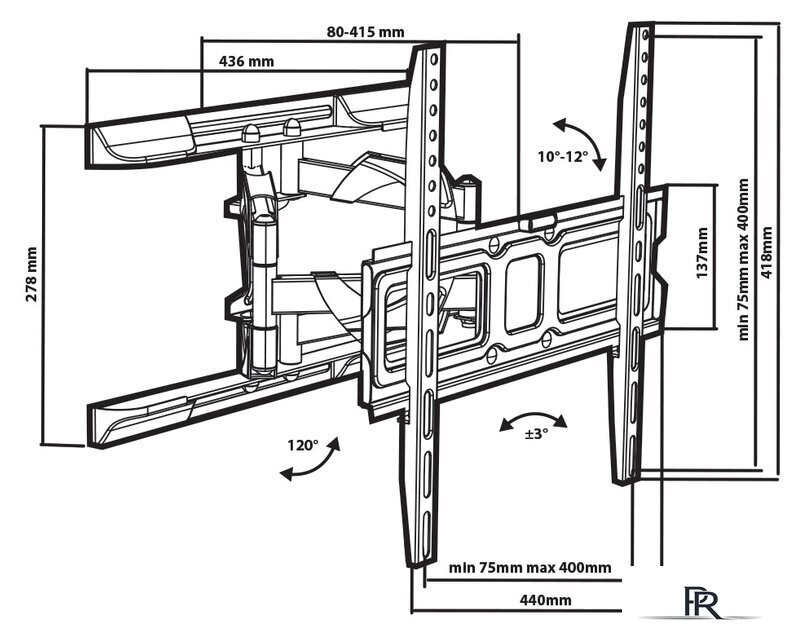 Кронштейн для телевизора Tuarex OLIMP-407 - Изображение №2 — Интернет-магазин ПроЗаказ