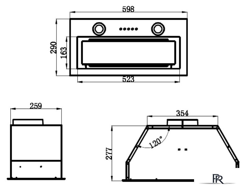Кухонная вытяжка MAUNFELD Trapeze 602IG (черный) - Изображение №2 — Интернет-магазин ПроЗаказ