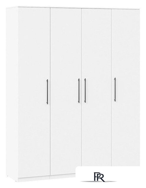 Шкаф распашной Трия Агата комбинированный с 4-мя дверями (белый) - Изображение №1 — Интернет-магазин ПроЗаказ