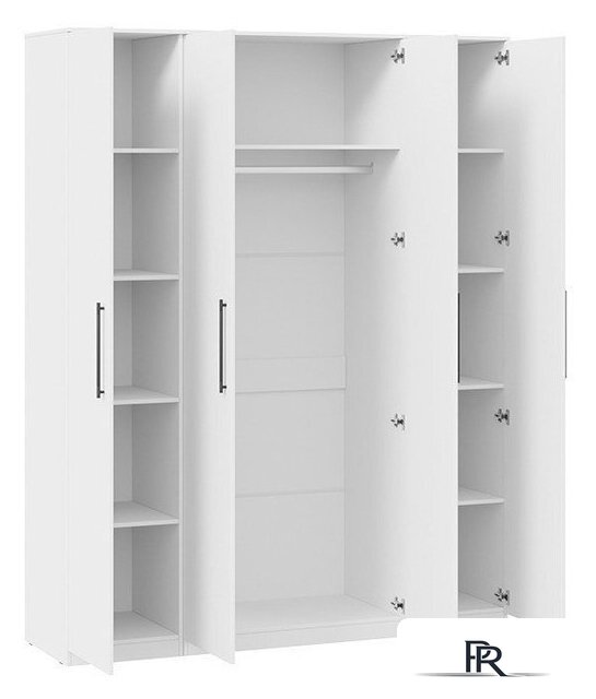 Шкаф распашной Трия Агата комбинированный с 4-мя дверями (белый) - Изображение №2 — Интернет-магазин ПроЗаказ