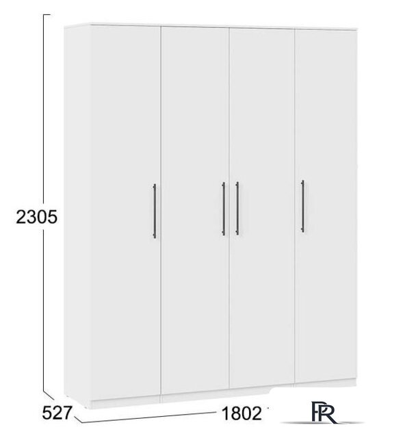 Шкаф распашной Трия Агата комбинированный с 4-мя дверями (белый) - Изображение №4 — Интернет-магазин ПроЗаказ