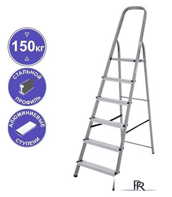 Лестница-стремянка Новая высота NV 113 комбинированная 6 ступеней - Изображение №1 — Интернет-магазин ПроЗаказ