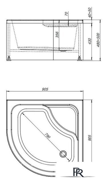 Душевой поддон Aquanet Optimal 90х90x48 293351 - Изображение №12 — Интернет-магазин ПроЗаказ
