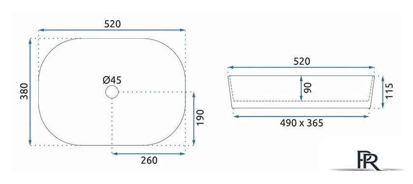 Умывальник Rea Angie REA-U4121 - Изображение №6 — Интернет-магазин ПроЗаказ
