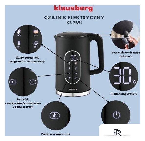 Электрический чайник Klausberg KB-7891 - Изображение №3 — Интернет-магазин ПроЗаказ