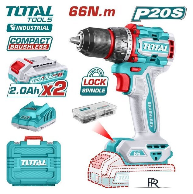 Дрель-шуруповерт Total TDLI20668 (с 2-мя АКБ, кейс) - Изображение №1 — Интернет-магазин ПроЗаказ