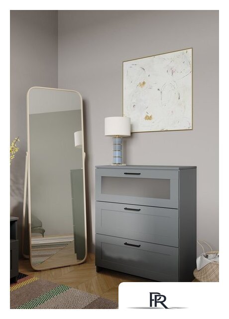 Комод Mio Tesoro Нави 3 ящика 2.15.02.020.4 (серый, со стеклом) - Изображение №6 — Интернет-магазин ПроЗаказ