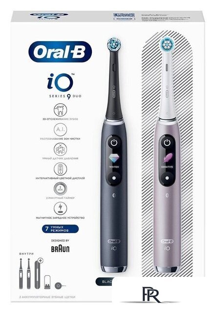 Комплект электрических зубных щеток Oral-B iO 9 DUO (черный оникс, розовый кварц) - Изображение №19 — Интернет-магазин ПроЗаказ