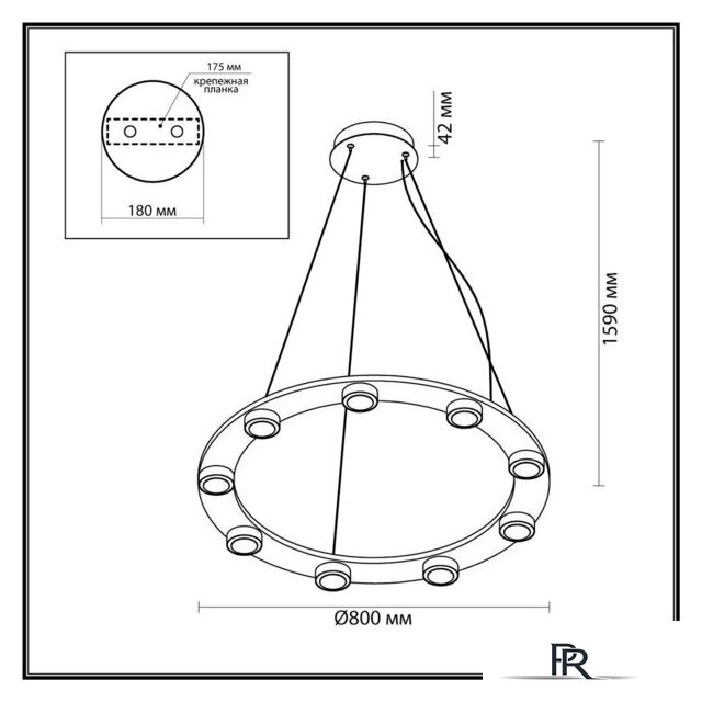 Подвесная люстра Odeon Light Turman 6631/75L - Изображение №2 — Интернет-магазин ПроЗаказ