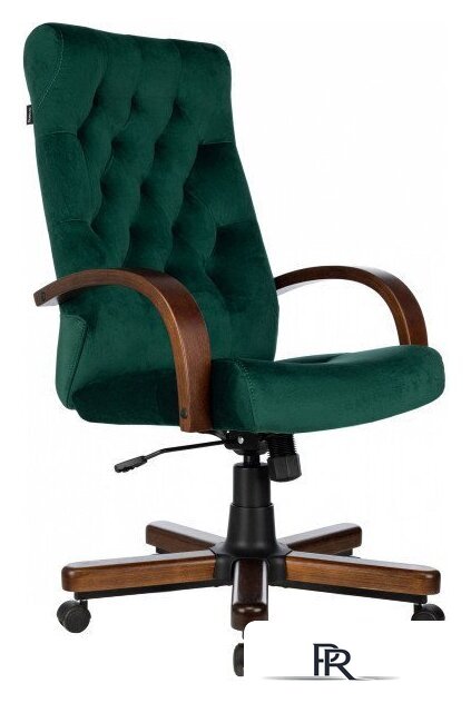 Офисное кресло Бюрократ T-9928WALNUT Fabric (зеленый Italia Green/дерево) - Изображение №1 — Интернет-магазин ПроЗаказ