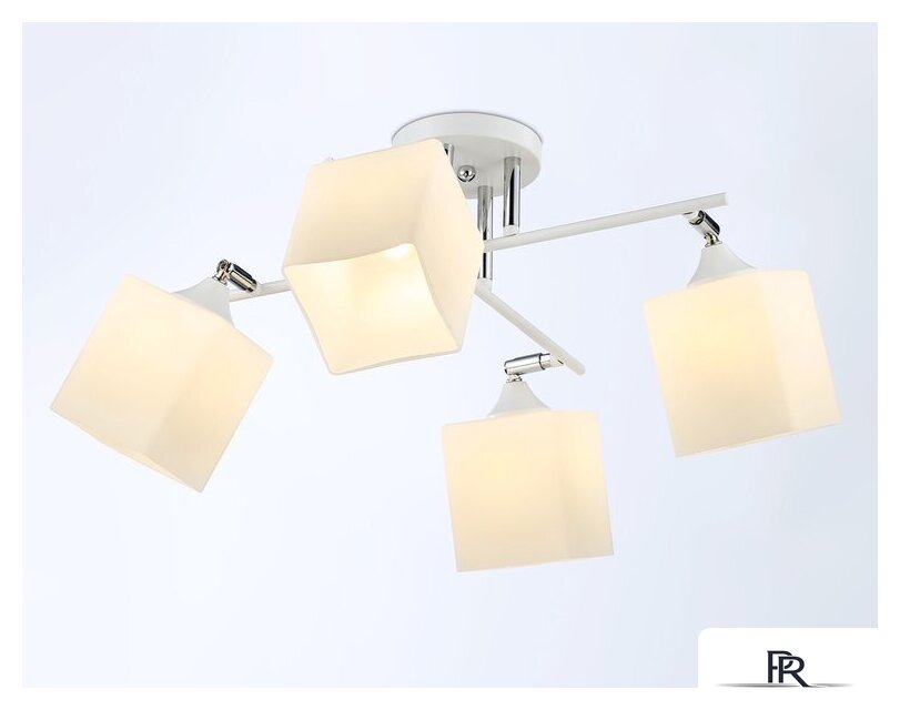 Люстра средней высоты Ambrella light TR303083/4 WH/CH/FR (белый/хром/белый матовый) - Изображение №1 — Интернет-магазин ПроЗаказ