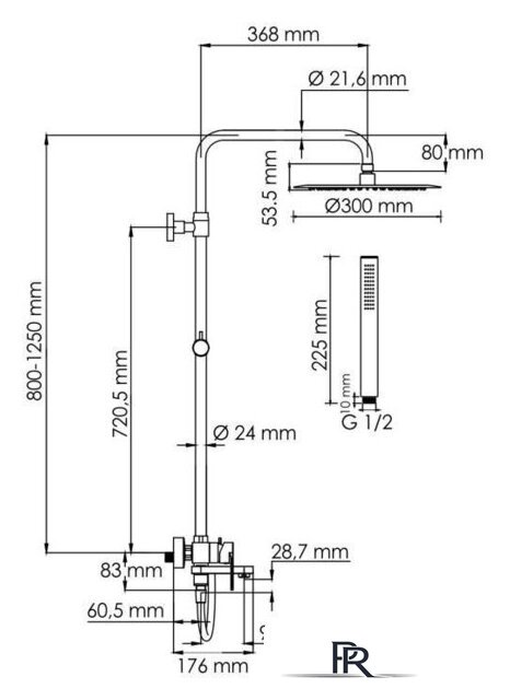 Душевая система  Wasserkraft A174.160.217.CB - Изображение №3 — Интернет-магазин ПроЗаказ