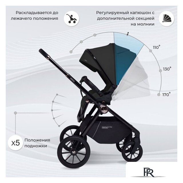 Универсальная коляска Sweet Baby Vento 2в1 (черный) - Изображение №7 — Интернет-магазин ПроЗаказ