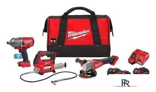  Milwaukee 4933498576 (гайковерт, болгарка, смазочный пистолет, 3 АКБ, сумка) - Изображение №1 — Интернет-магазин ПроЗаказ