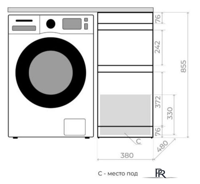  Style Line Тумба под умывальник Оптима 40 2 ящика Plus (напольная) - Изображение №11 — Интернет-магазин ПроЗаказ